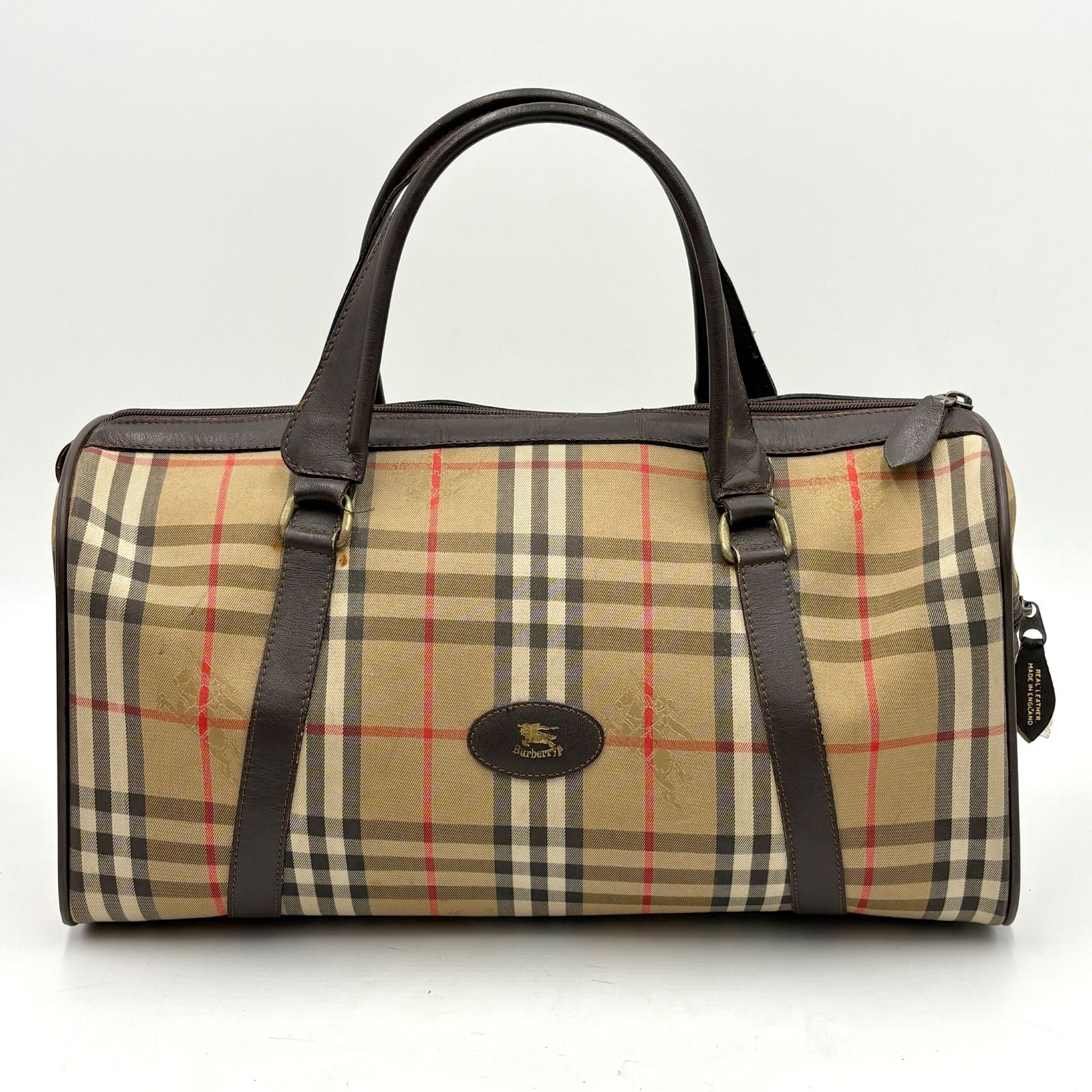 Burberry バーバリー ノバチェック ボストンバッグ ハンドバッグ トートバッグ キャンバス×レザー Burberry’s 出張旅行鞄 大容量◎ Burberry バーバリー ノバチェック ボストンバッグ ハンドバッグ トートバッグ キャンバス×レザー Burberry’s 出張旅行鞄 大容量◎