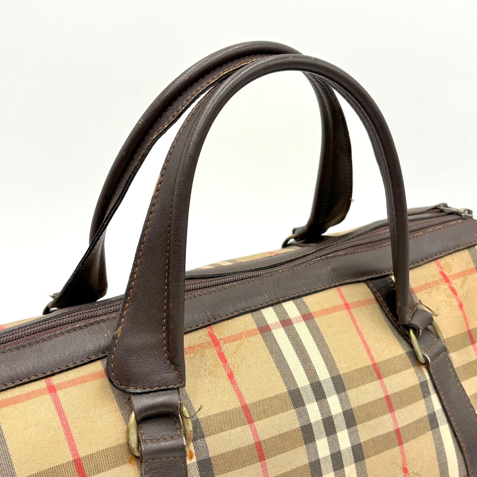 Burberry バーバリー ノバチェック ボストンバッグ ハンドバッグ トートバッグ キャンバス×レザー Burberry’s 出張旅行鞄 大容量◎ Burberry バーバリー ノバチェック ボストンバッグ ハンドバッグ トートバッグ キャンバス×レザー Burberry’s 出張旅行鞄 大容量◎