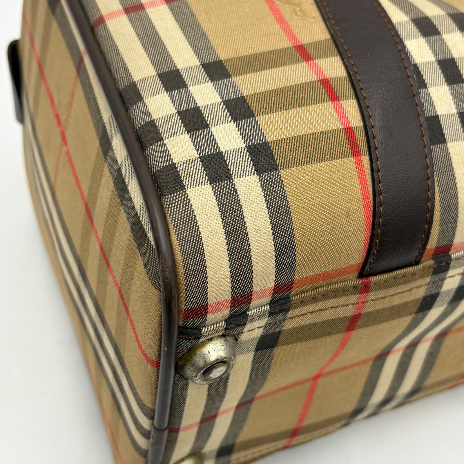 Burberry バーバリー ノバチェック ボストンバッグ ハンドバッグ トートバッグ キャンバス×レザー Burberry’s 出張旅行鞄 大容量◎ Burberry バーバリー ノバチェック ボストンバッグ ハンドバッグ トートバッグ キャンバス×レザー Burberry’s 出張旅行鞄 大容量◎