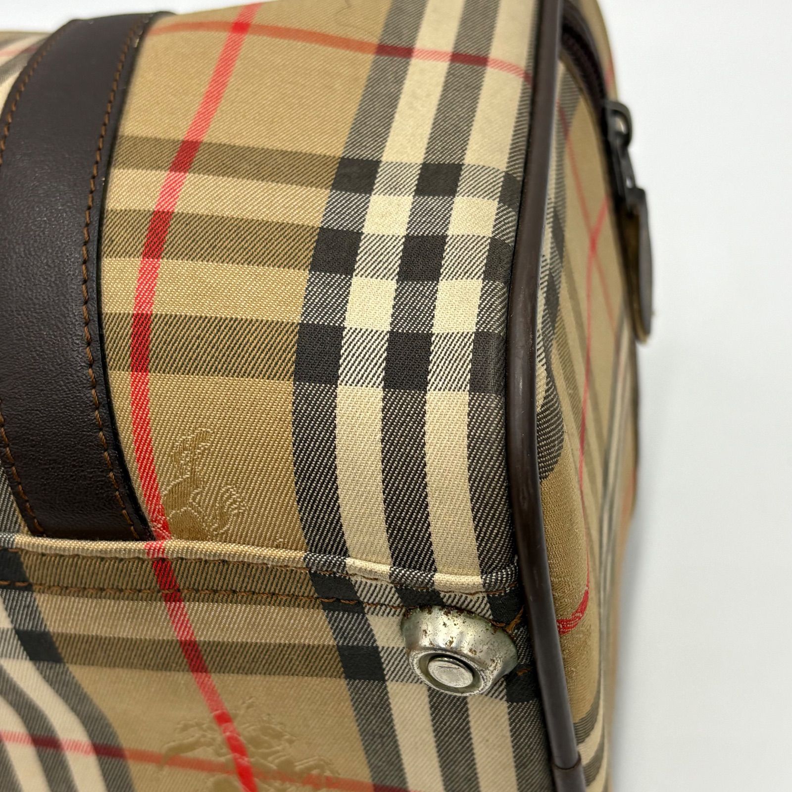 Burberry バーバリー ノバチェック ボストンバッグ ハンドバッグ トートバッグ キャンバス×レザー Burberry’s 出張旅行鞄 大容量◎ Burberry バーバリー ノバチェック ボストンバッグ ハンドバッグ トートバッグ キャンバス×レザー Burberry’s 出張旅行鞄 大容量◎