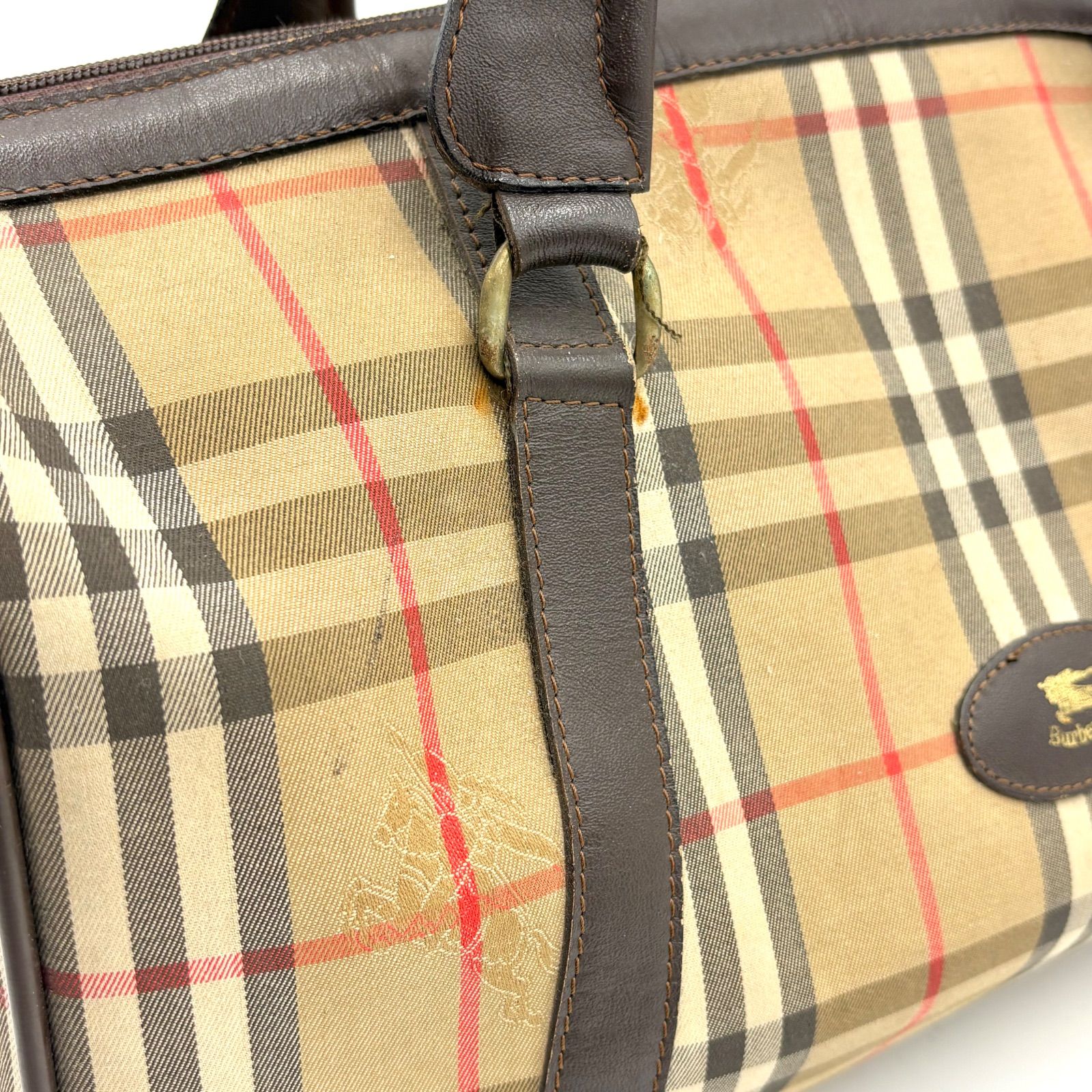 Burberry バーバリー ノバチェック ボストンバッグ ハンドバッグ トートバッグ キャンバス×レザー Burberry’s 出張旅行鞄 大容量◎ Burberry バーバリー ノバチェック ボストンバッグ ハンドバッグ トートバッグ キャンバス×レザー Burberry’s 出張旅行鞄 大容量◎