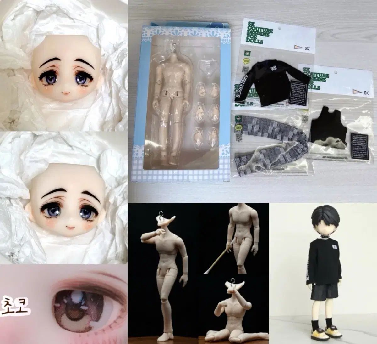 ボディ衣装おまけ付き) ねんどろいどヘッド互換 開眼 ヘッド 顔PARTS オビツ フィギュア 旧官 bjd