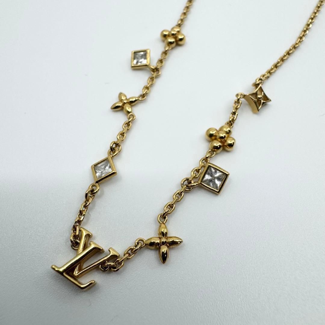 【美品】 ルイヴィトン LV インザスカイ ネックレス ゴールド ラインストーン