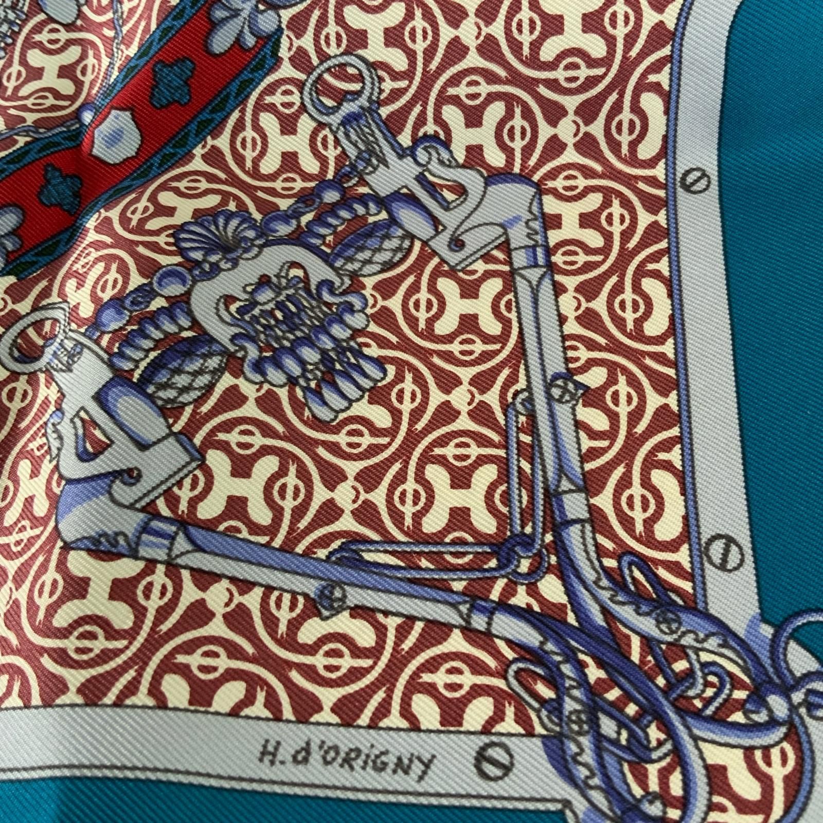 エルメス カレ45 Blue Mors et Gourmettes Vichy スカーフ レディース エルメス カレ45 Blue Mors et Gourmettes Vichy スカーフ レディース