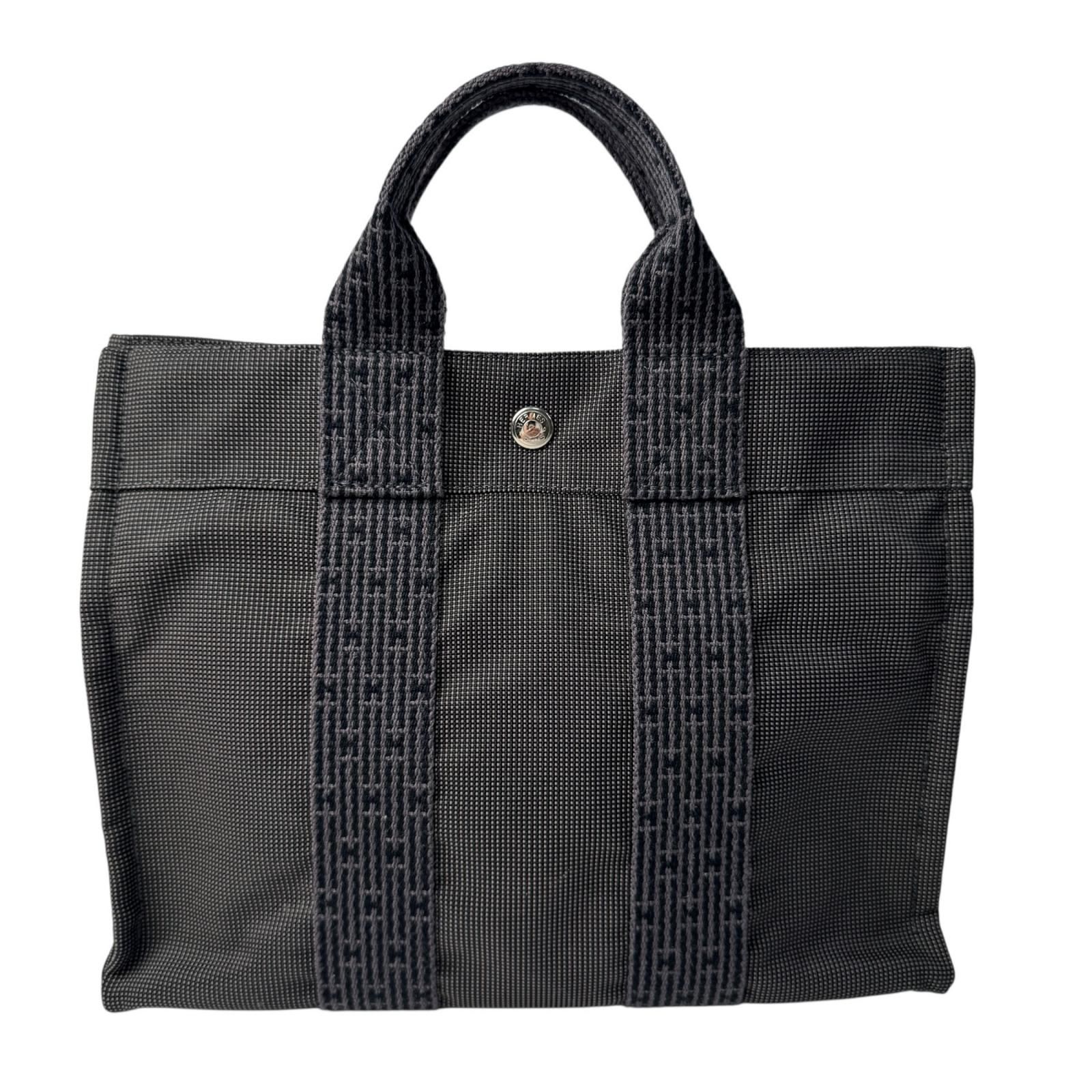 美品 エルメス HERMES エールラインミニ PM トートバッグ キャンバス レディース