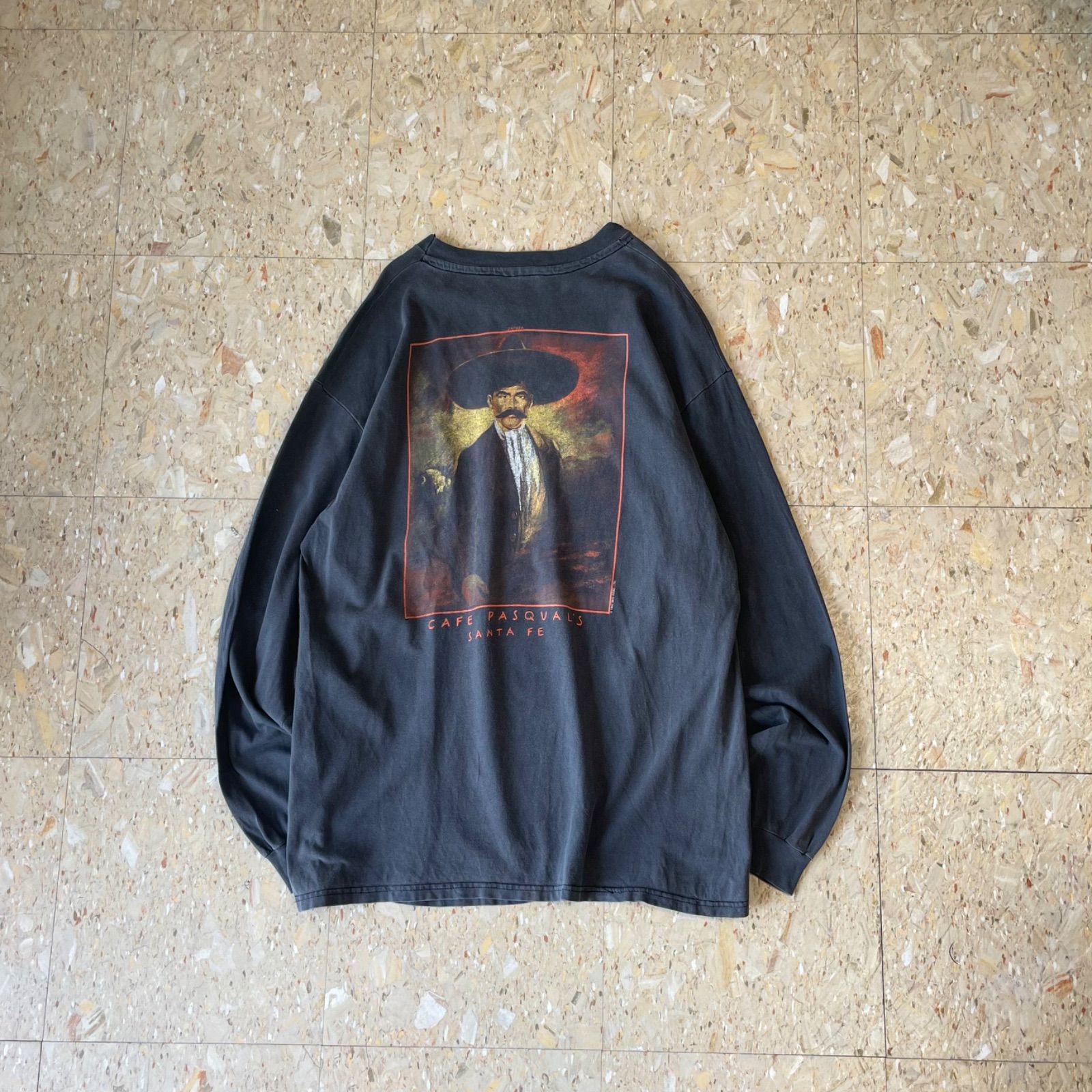 90s 【Emiliano Zapata】 エミリアーノ・サパタ 偉人 ロンT ブラック size.XL相当