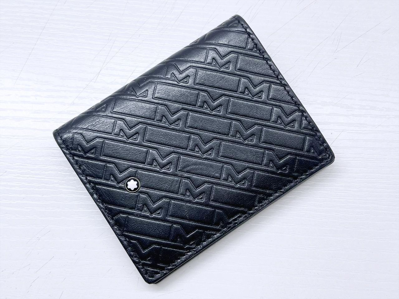 良好品　MONTBLANC　モンブラン　M グラム　6CC　ウォレット　二つ折り財布　カードケース　黒