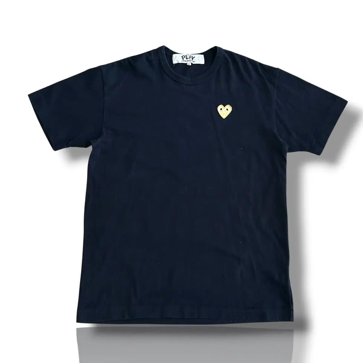 COMME des GARCONS コム・デ・ギャルソン XL レディース GOLD ハート ワッペン ブラック 半袖Tシャツ