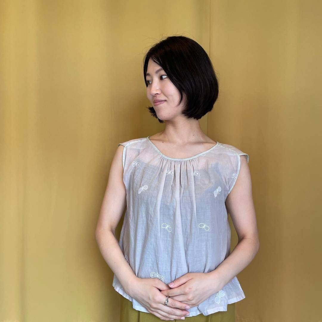 18 mina perhonen ミナ ペルホネン 刺繍 ブラウス シャツ トップス