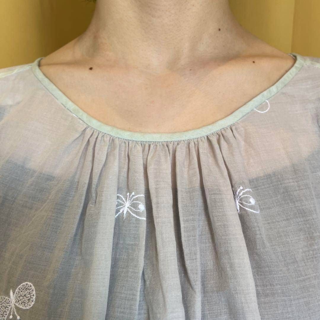 18 mina perhonen ミナ ペルホネン 刺繍 ブラウス シャツ トップス
