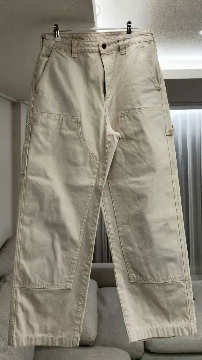 ZARA ORIGINS ベージュ カーゴ デニム セミワイド ズボン (80)