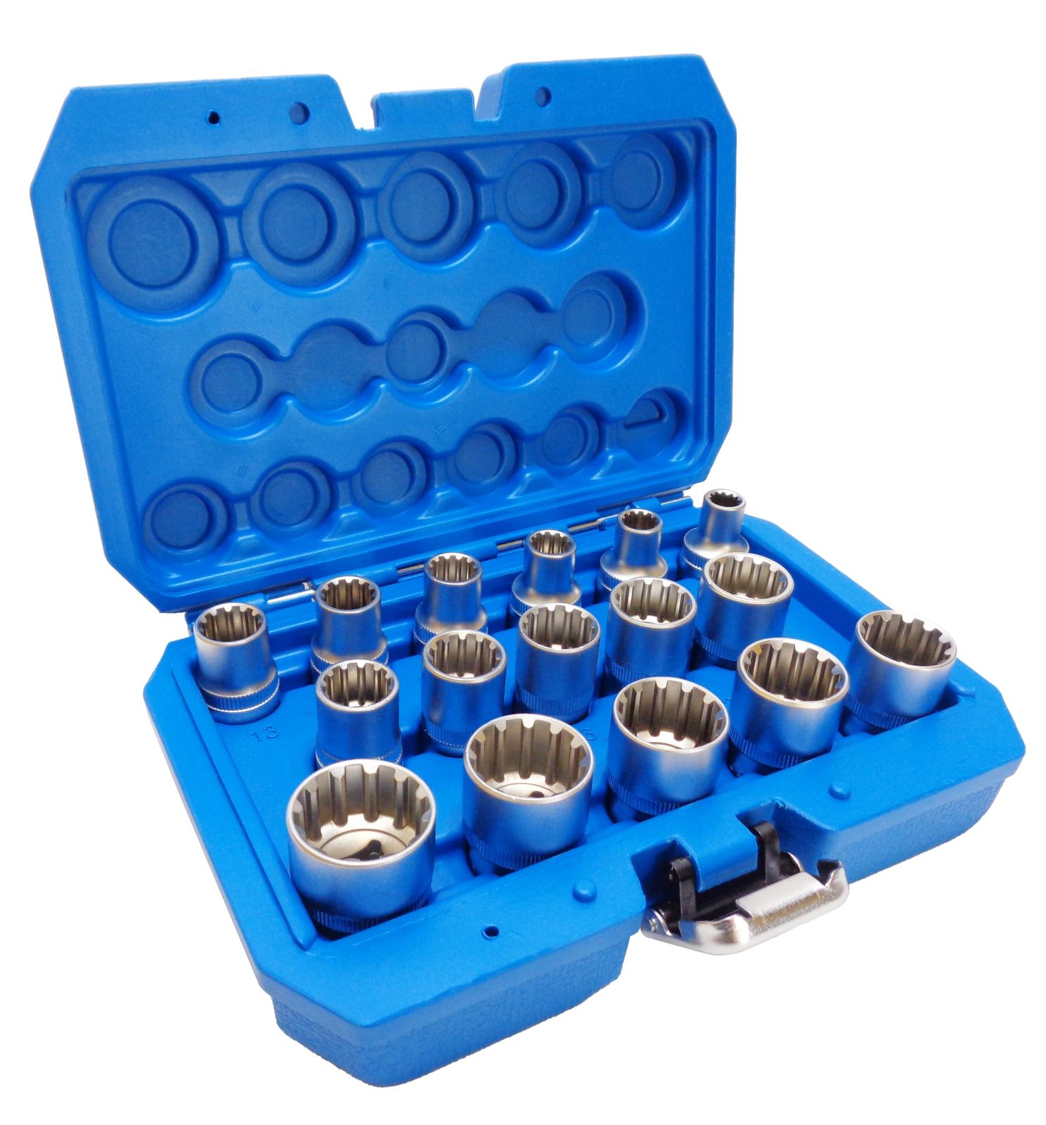 スプラインソケット セット 16pc マルチソケット インチサイズ ミリサイズ 差込角 1/2 12.7sq 特殊形状 ナット ボルト 外し★m 63bee012