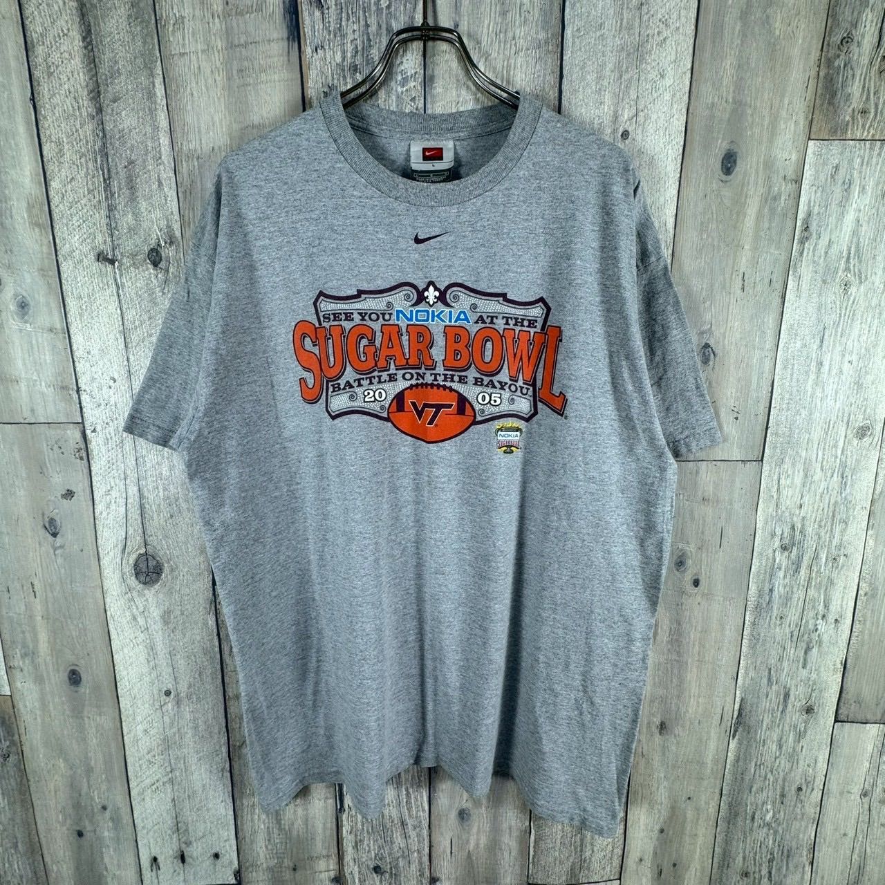 OLD NIKE TEAM 00s ナイキ チーム グレー センターロゴ プリント 半袖 
