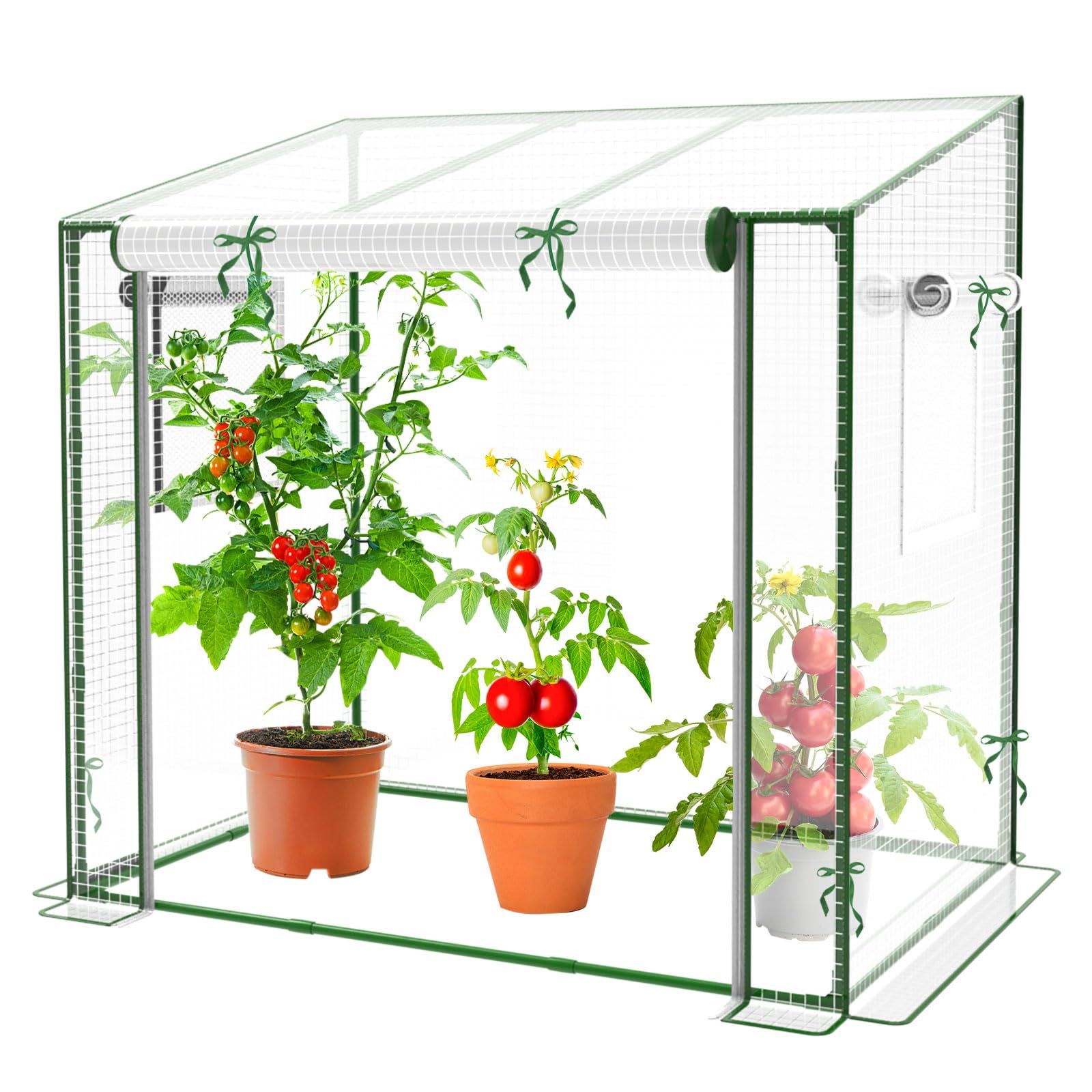 ビニールハウス ミニ温室 小型 120cm（長さ）×80cm（幅）×120cm（高さ）防寒カバー 植物 育苗 簡易温室 観葉植物 室外飼育 家庭菜園 温室棚(沖縄・離島の方不可) 7b84396f