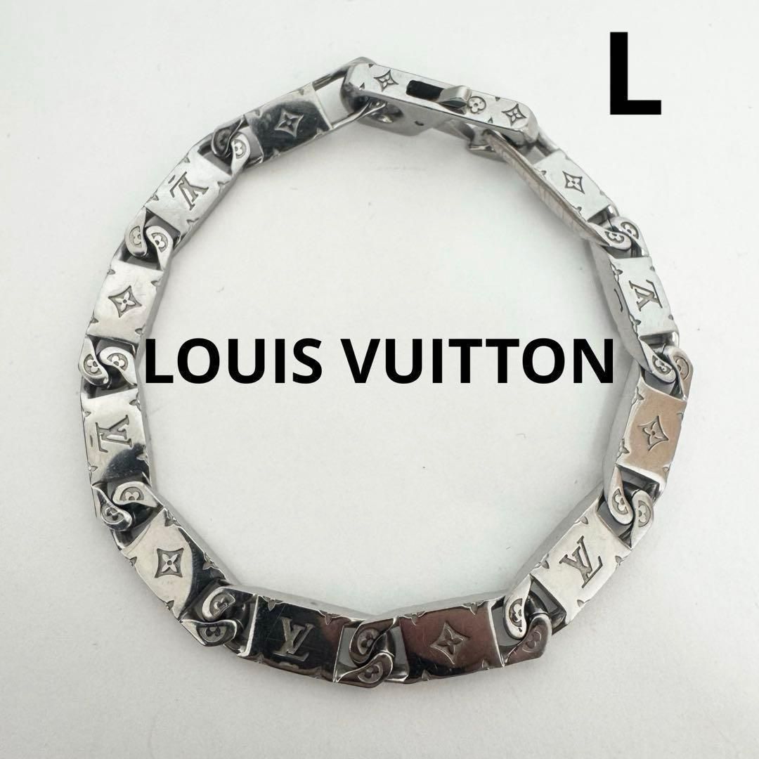 LOUIS VUITTON ブレスレット モノグラム タイドアップ シルバー L