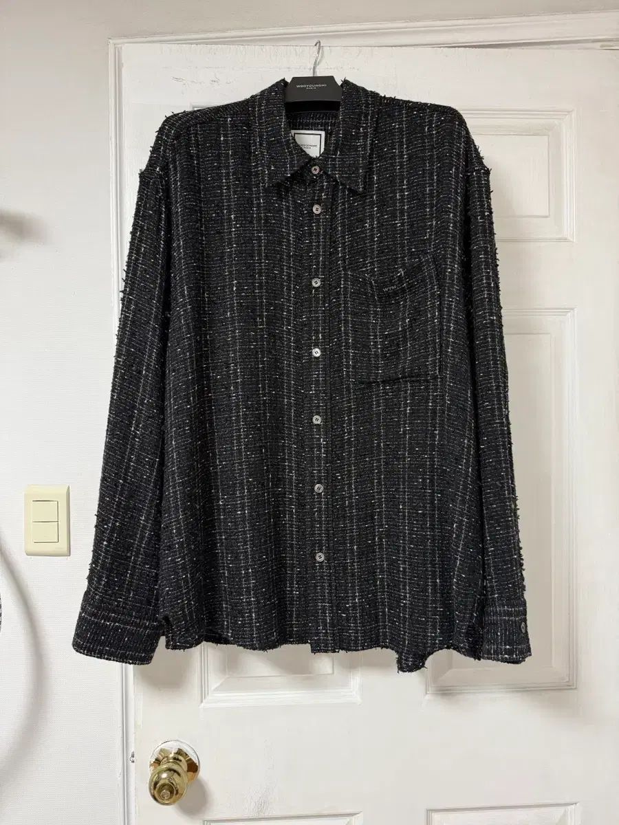 50%特価/50サイズ 25FW WOOYOUNGMI ウーヨンミ ツイード ブラック シャツ チェック柄 38,157円