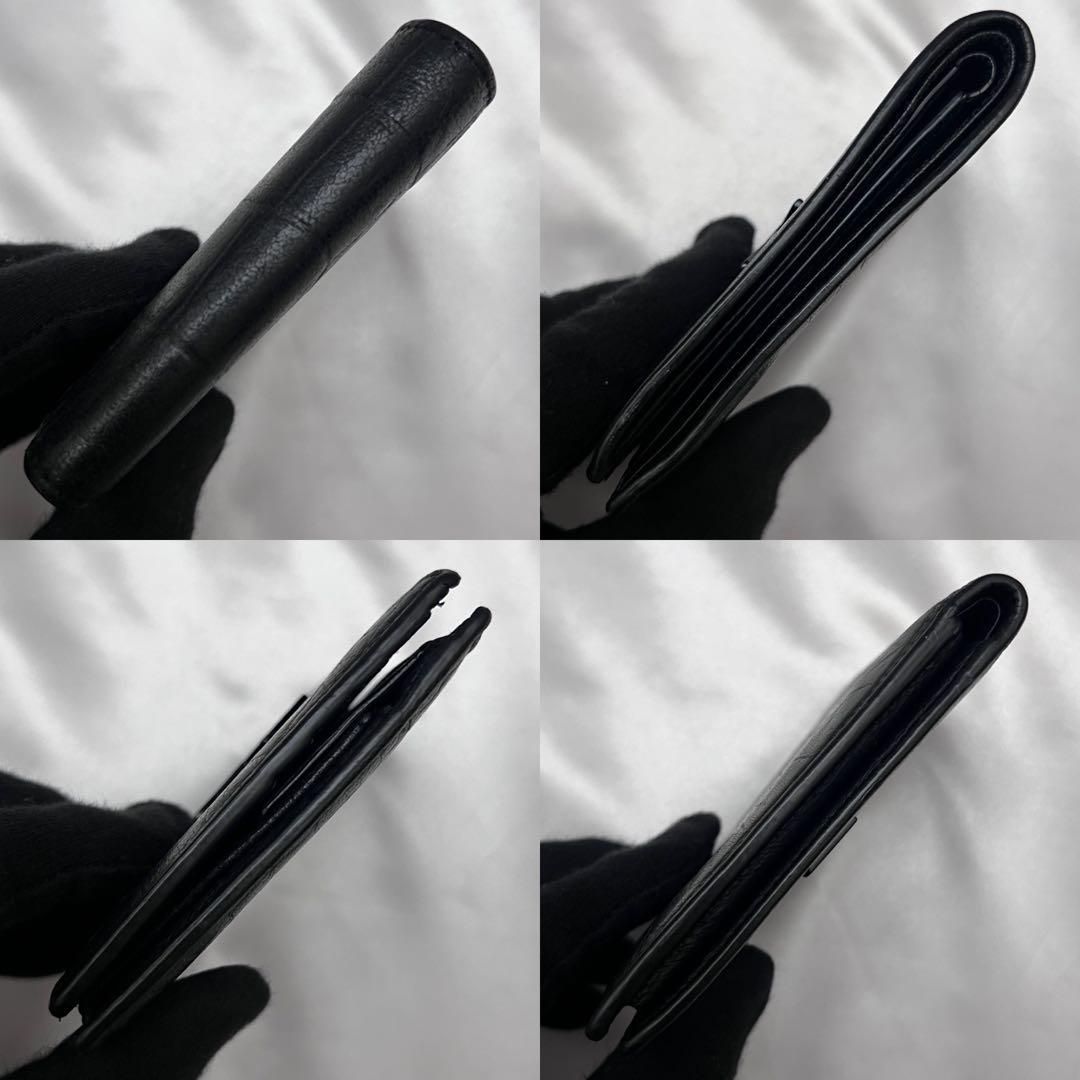 ◇極美品◇サンローラン クロコ型押し バイフォールドウォレット YSL