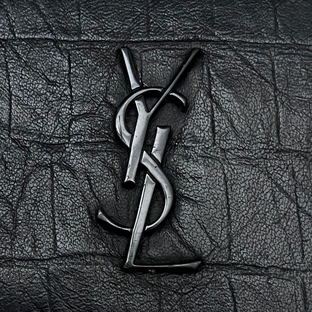 ◇極美品◇サンローラン クロコ型押し バイフォールドウォレット YSL