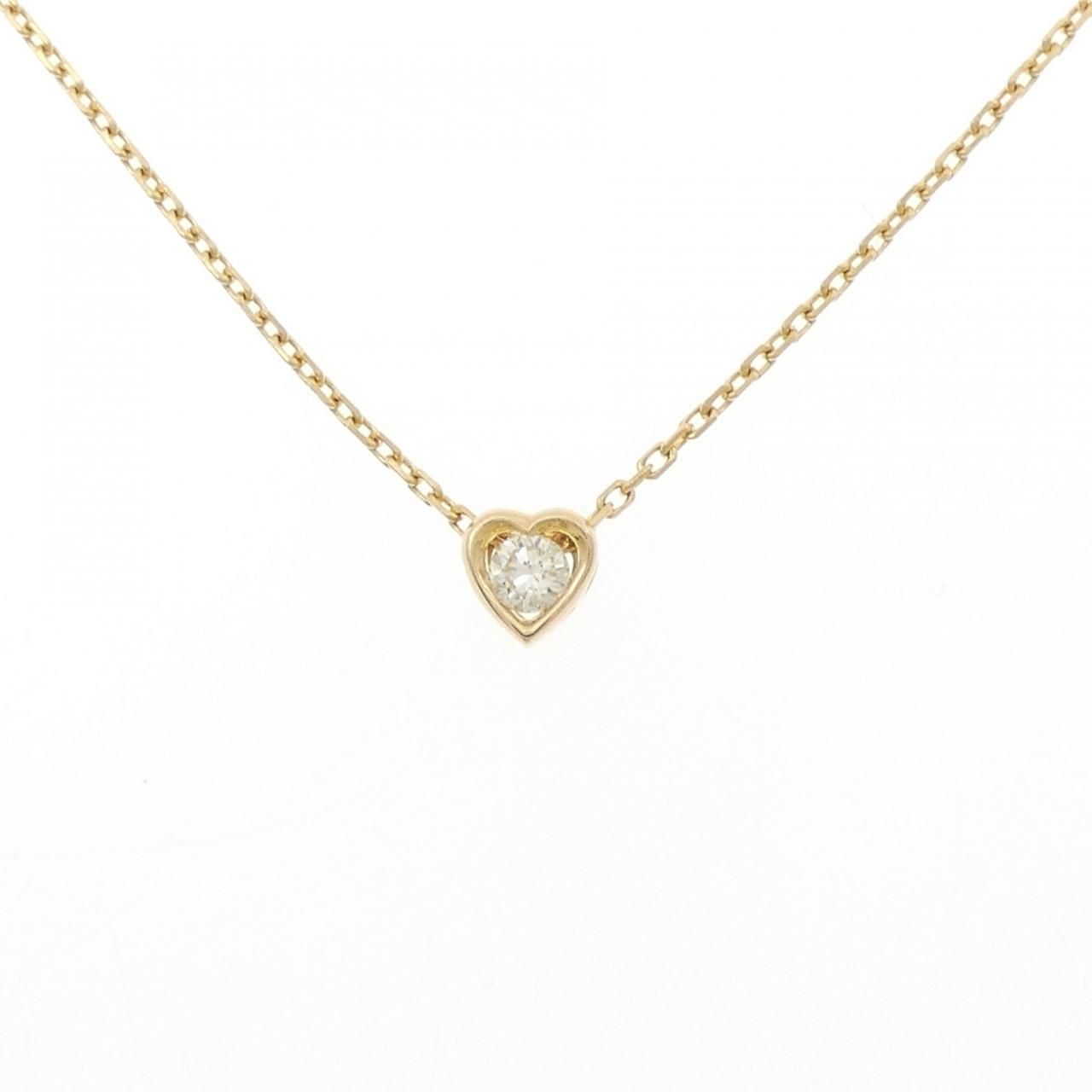 K18YG ハート ダイヤモンド ネックレス 0.18CT