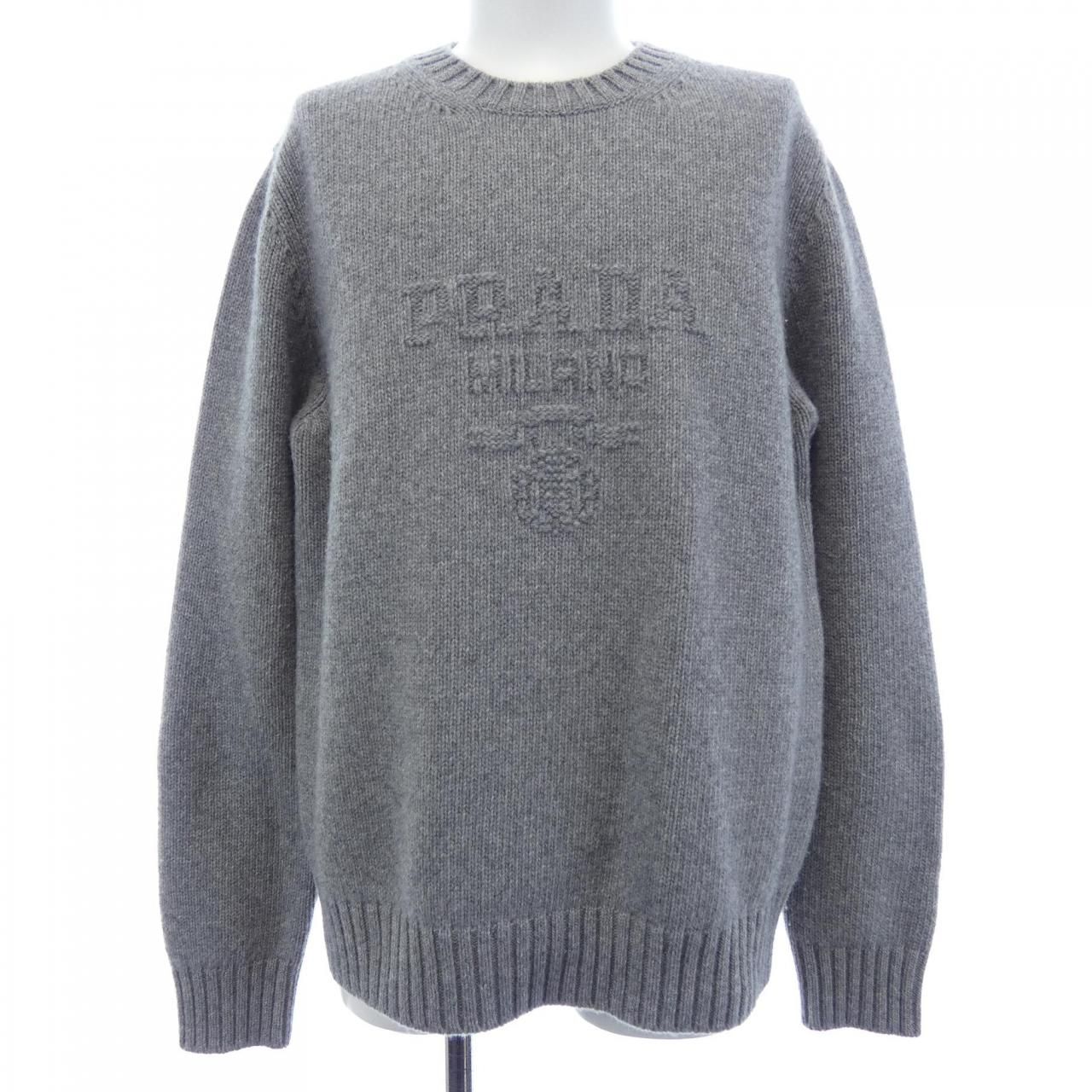 プラダ PRADA ウールxカシミヤ クルーネック セーター UMB645 S232 13HI ニット