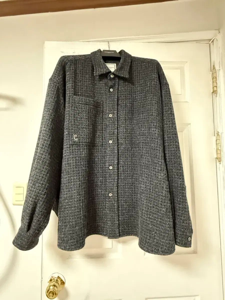 50％特価/サイズ50 25FW WOOYOUNGMI ウーヨンミ ブラック ウール CHECK シャツ
