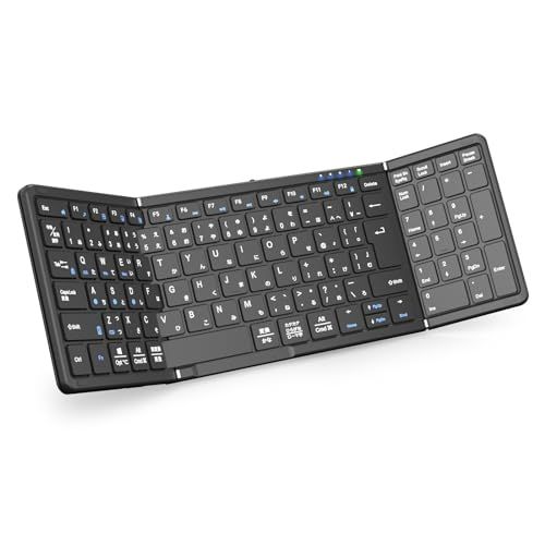 【最新型】Omikamo Bluetooth キーボード 折り畳み式 ワイヤレス テンキー付き 日本語配列 ipad キーボード 左右Shiftキー/L型Enterキー搭載 フルサイズ マルチペアリング iOS/Windows/Mac/Goo aced112e