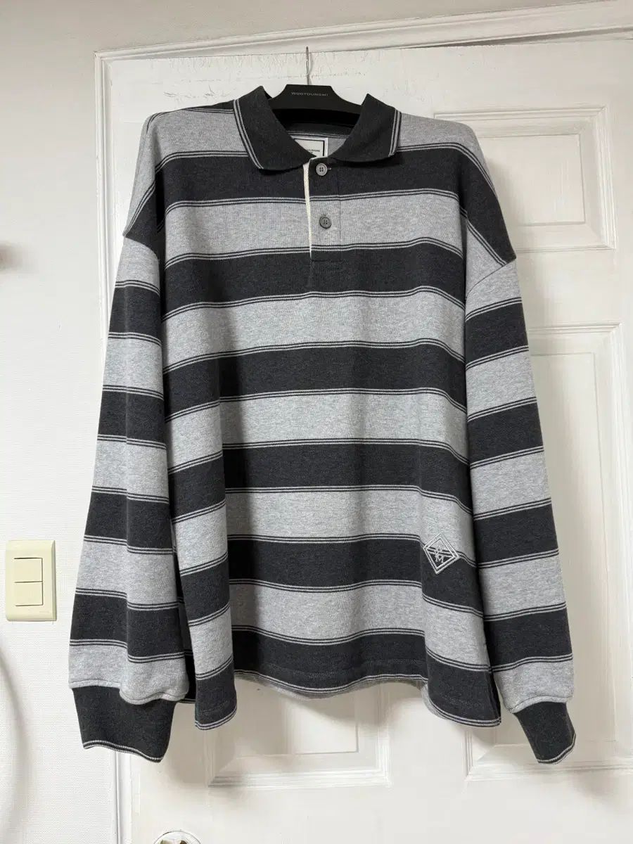 50%特価/サイズ50 25FW WOOYOUNGMI ウーヨンミ グレー ストライプ カラー Tシャツ