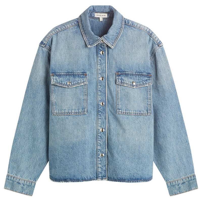 アニービン レディース トップス シャツ Anine Bing Paxton Shirt Washed Blue ブルー