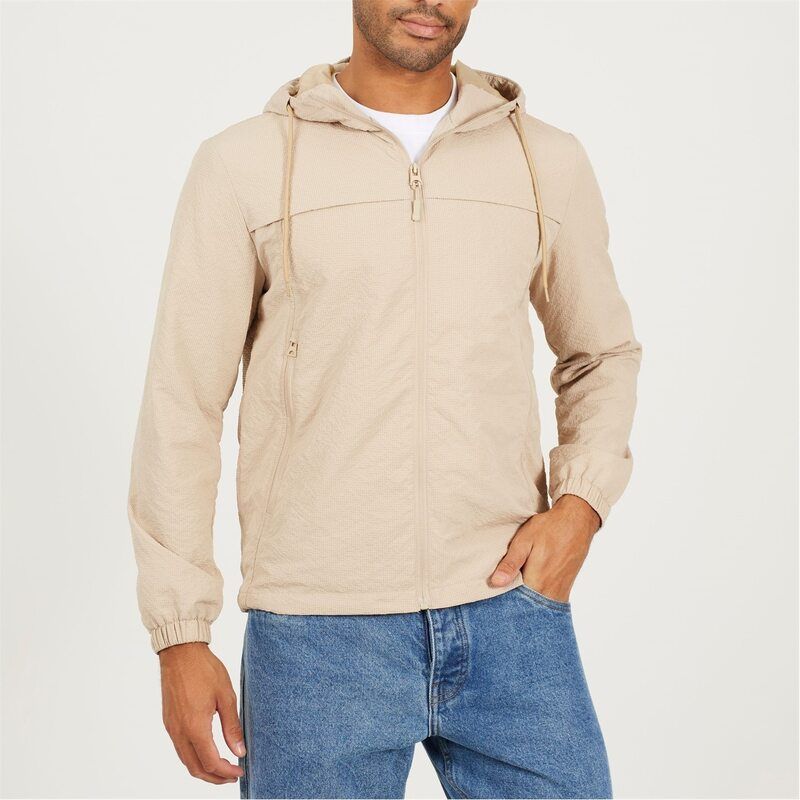 ブレーブソウル メンズ アウター ジャケット・ブルゾン ジャケット Brave Soul Mens Clasic Wind Runner Jacket in Stone Stone ストーン