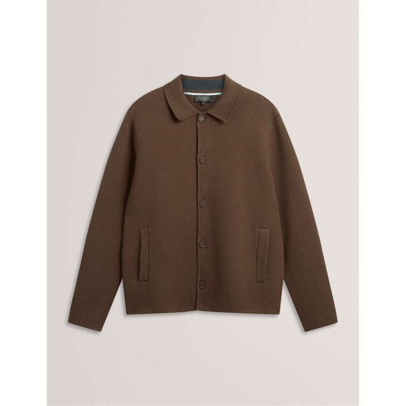 テッドベーカー メンズ アウター ジャケット・ブルゾン ニット ジャケット Ted Baker Ted Knitted Jacket Sn54 Khaki カーキ
