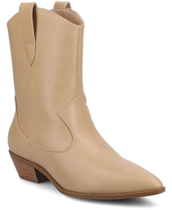 ジュルネ コレクション レディース シューズ ブーツ・レインブーツ アンクル ブーツ Journee Collection Womens Fritzie Western Pointed Toe Comfort Ankle Booties Taupe トープ