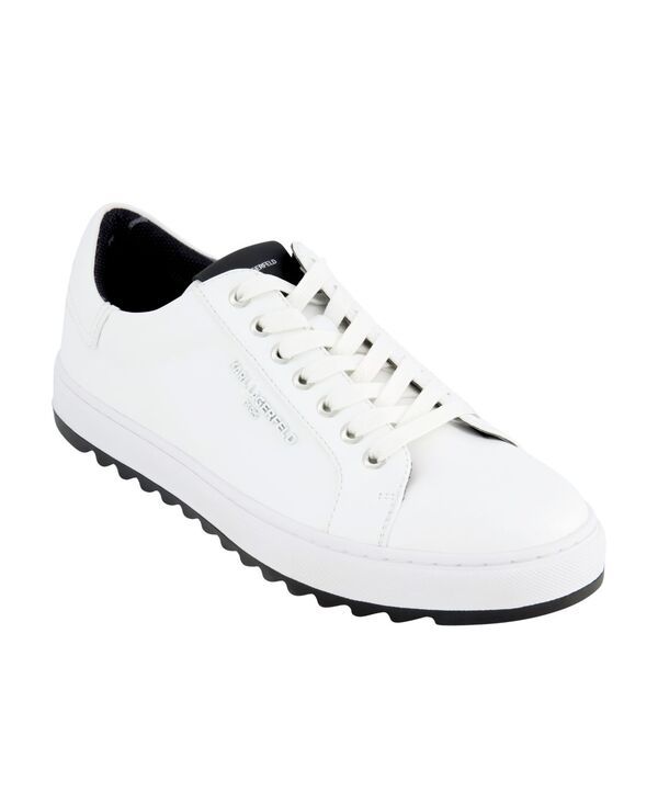 カール ラガーフェルド メンズ シューズ スニーカー ロゴ KARL LAGERFELD PARIS Mens Logo Plain Toe Bit Sneakers White ホワイト