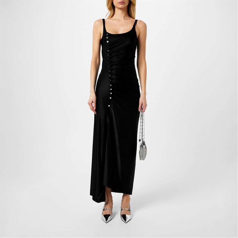 ラバンヌ レディース トップス ワンピース マキシワンピース ドレープ マキシ RABANNE Draped Maxi Dress Black ブラック