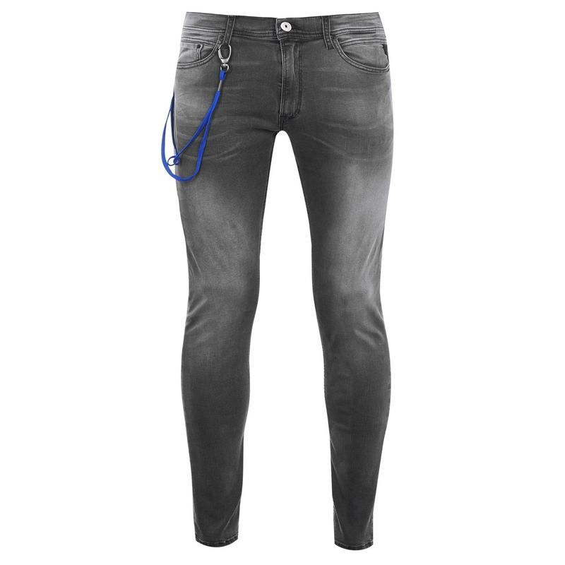 リプレイ メンズ ボトムス デニムパンツ スリムフィット ジーンズ Replay Titanium Stretch Slim Fit Jeans Medium Grey 096 グレー