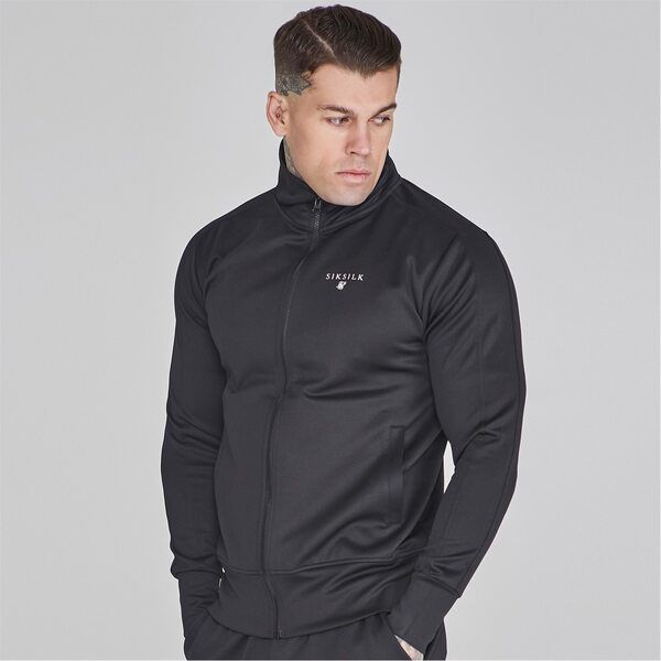 シックシルク メンズ トップス シャツ SikSilk Poly Trk Top Sn44 Black ブラック