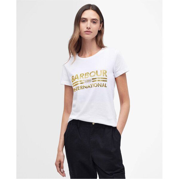 バブアー レディース トップス Tシャツ Barbour International Originals TShirt White ホワイト