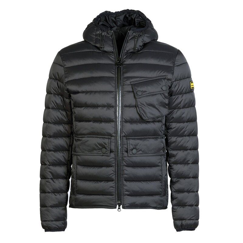 バブアー メンズ アウター ジャケット・ブルゾン キルティング ジャケット Barbour International Racer Ouston Hooded Quilted Jacket Black BK91 ブラック