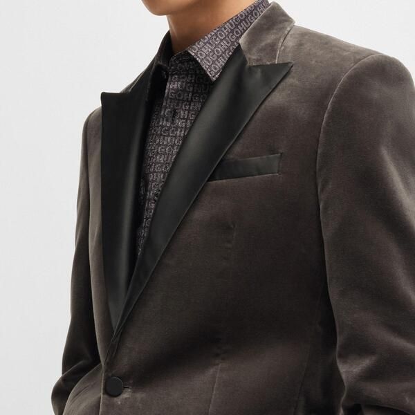 フューゴ メンズ アウター ジャケット・ブルゾン Hugo Mens Formal Jacket Medium Grey グレー