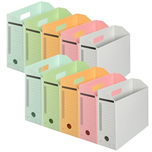 プラス ファイルボックス ボックスファイル A4 横 10冊 5色×2冊入り 5色アソート 88-409 FL-051BF-MIXt 4181e562