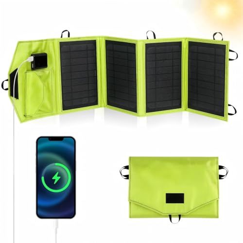 KIYIWIN（キーウィン) ソーラーチャージャー ソーラー充電器 小型ソーラーパネル 太陽光 充電器 ポータブルソーラーパネル 携帯太陽光発電パネル 折り畳み式 防水携帯充電器 2USBポート スマホ充電 防災 緊急用 地震 災害時 アウト 03c8d827