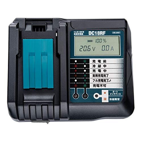 WaxPar 互換 DC18RF 充電器 マキタ 冷却ファン付き リチウムイオンバッテリー用 充電用USBポート付, 液晶付き 【バッテリ別売】e ccaeadf5