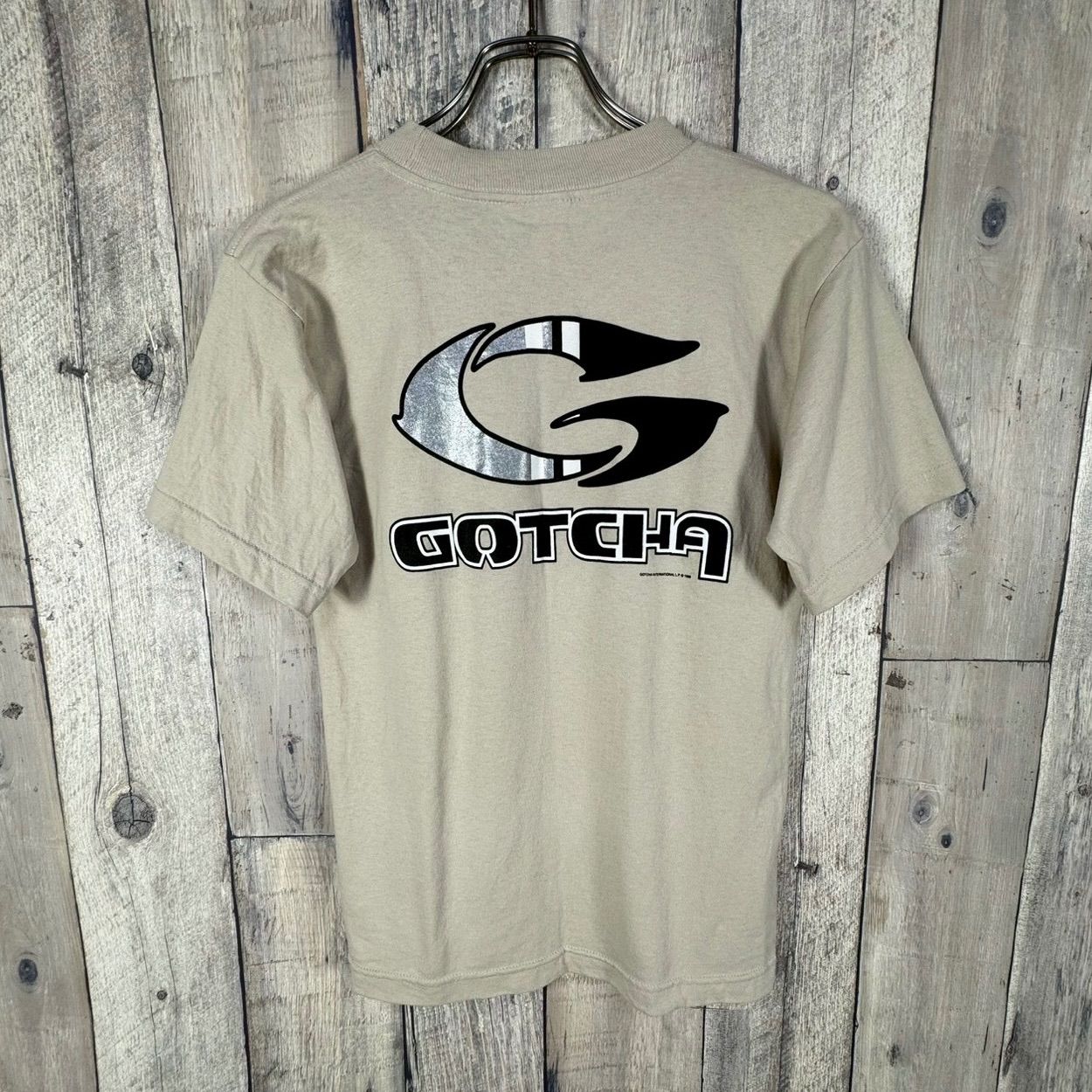 OLD GOTCHA 90s ガッチャ オールドサーフ 米国製 ベージュ 両面 