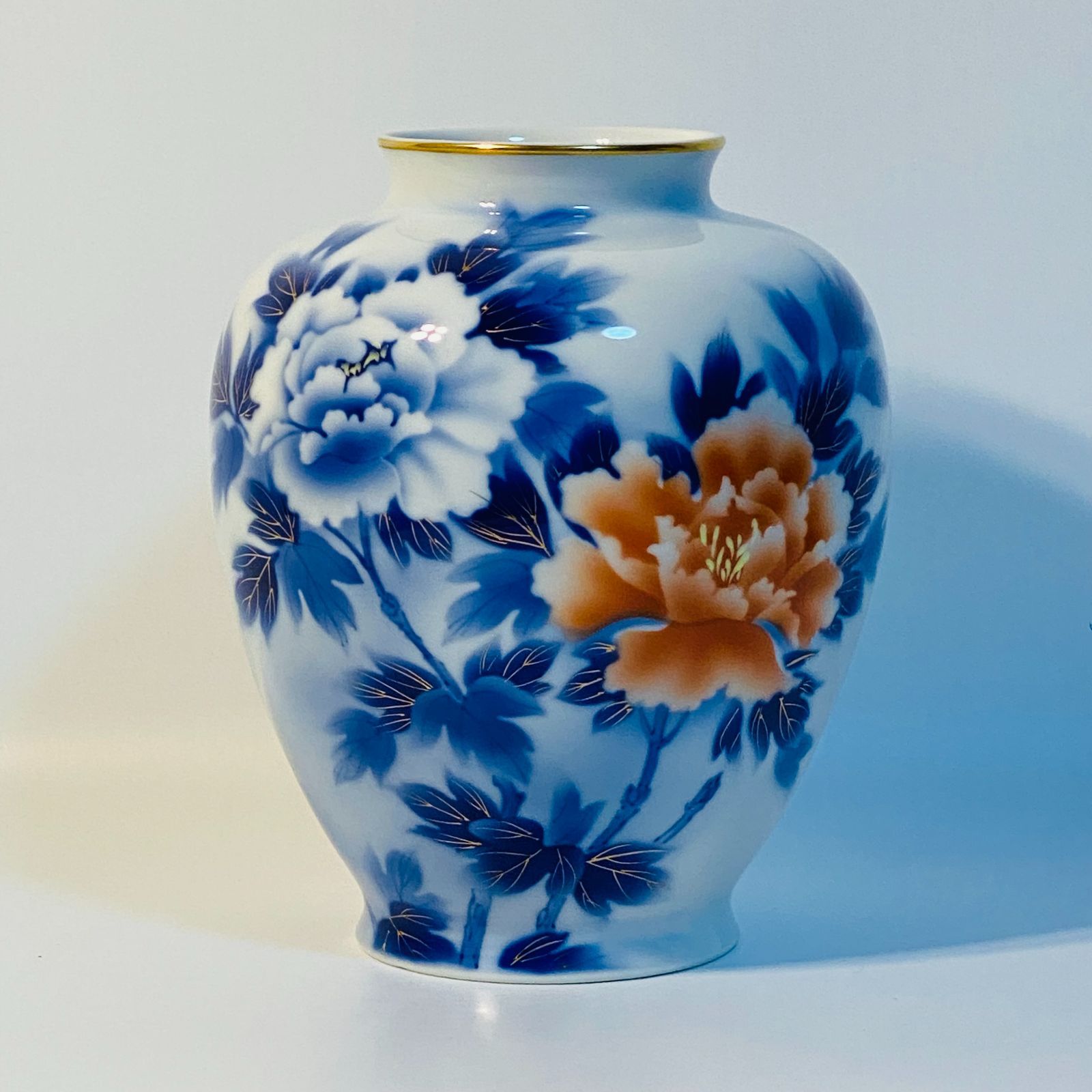 美濃焼 江之 長良川鵜飼 花瓶 共箱付き 陶器 花器 生け花 伝統工芸 染