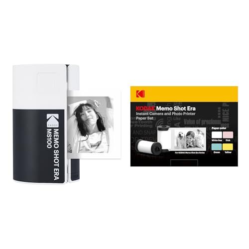 コダック KODAK Memo Shot ERA トイインスタントデジタルカメラ、ラベルプリンター (ホワイト, カメラ本体＋10ロール)″mn