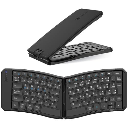 iClever キーボード Bluetooth 折りたたみ式 ワイヤレス エルゴノミクス 日本語配列 マルチペアリング 薄型 軽量 iphone ipad キーボード Type-C充電 静音 V字型 iOS/Windows/Android/Mac対応 コ″mn