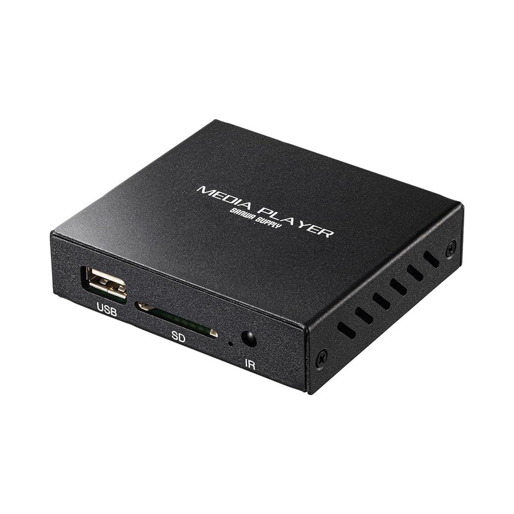 サンワサプライ メディアプレーヤー SDカード/USBメモリ対応 HDMI/RCA出力 Full HD リモコン付き MED-PL2K102 管理記号:17