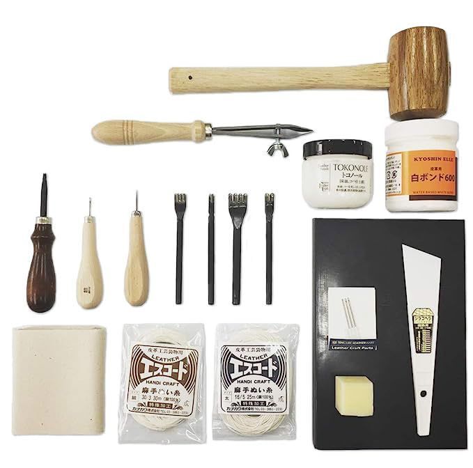 【特価商品】18点コンプリートキット 工具セット レザークラフト Leathermart 10cube