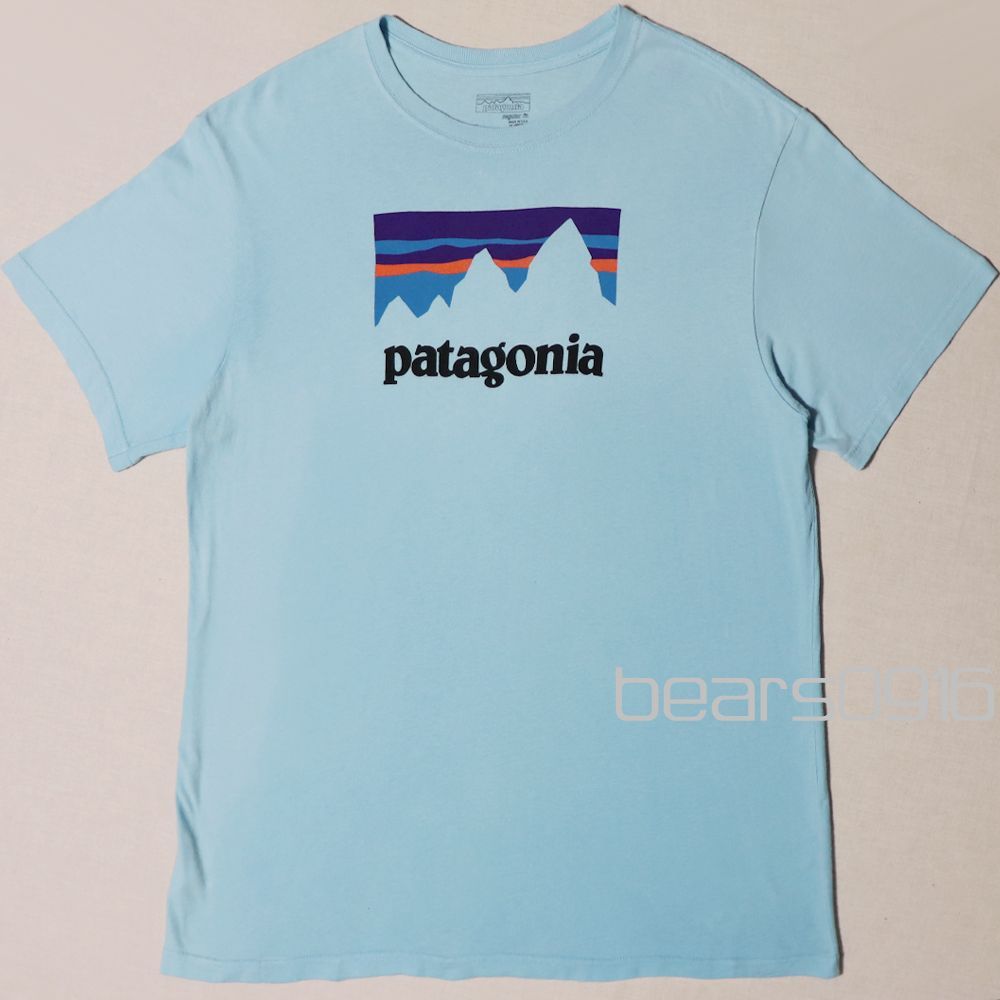 パタゴニア】Tシャツ メンズ L サックスブルー アメリカ製 P-6ロゴ