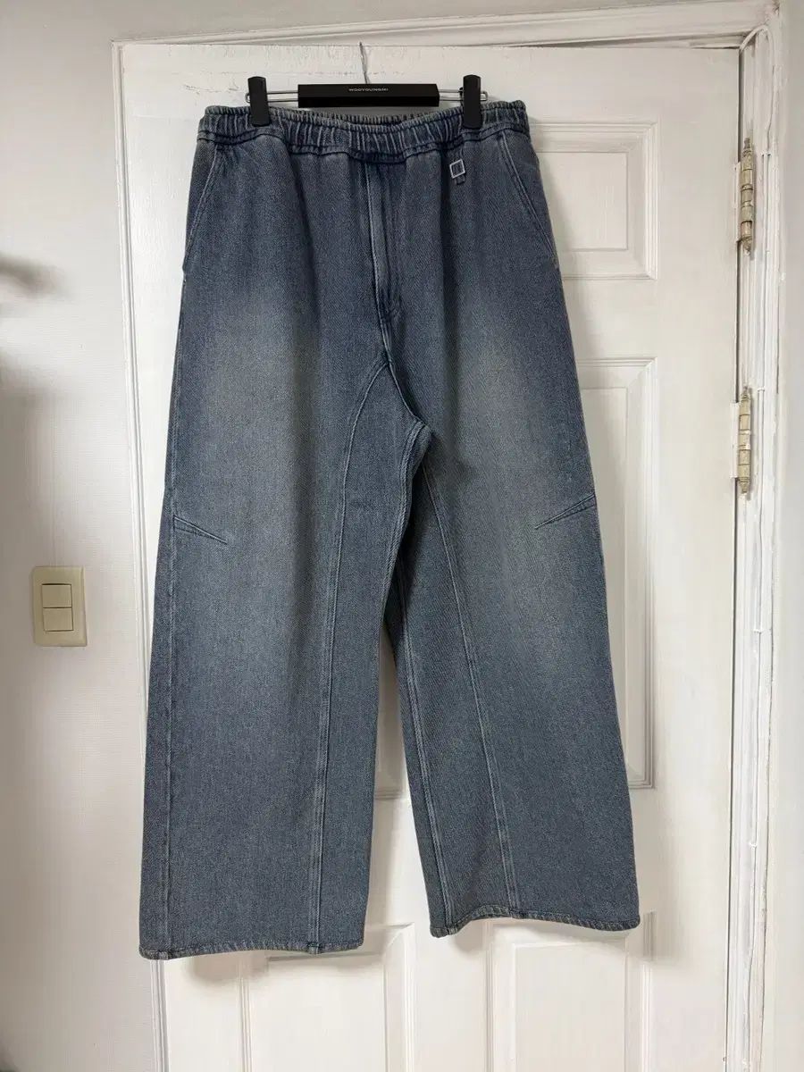 50%特価+直接取引時5万円DC/50サイズ 25FW WOOYOUNGMI ウーヨンミバンディングワイドデニムパンツ