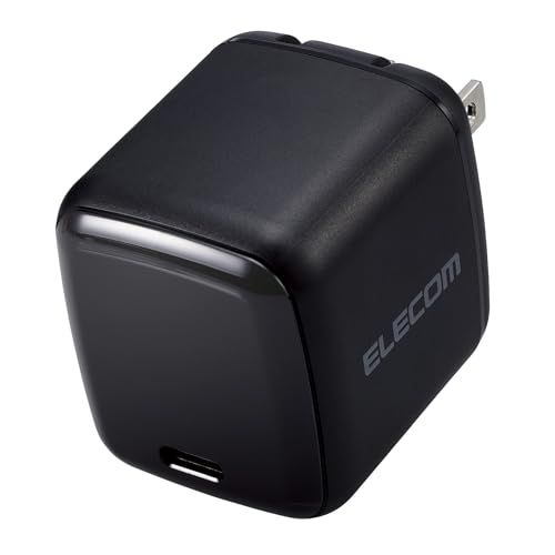 エレコム 充電器 65W USB PD対応 小型 Type-C 1ポート PPS対応 GaN II採用 PSE認証 ブラック 【iPhone 16 15 iPad Macbook 等対応】 EC-AC8565BKkoe